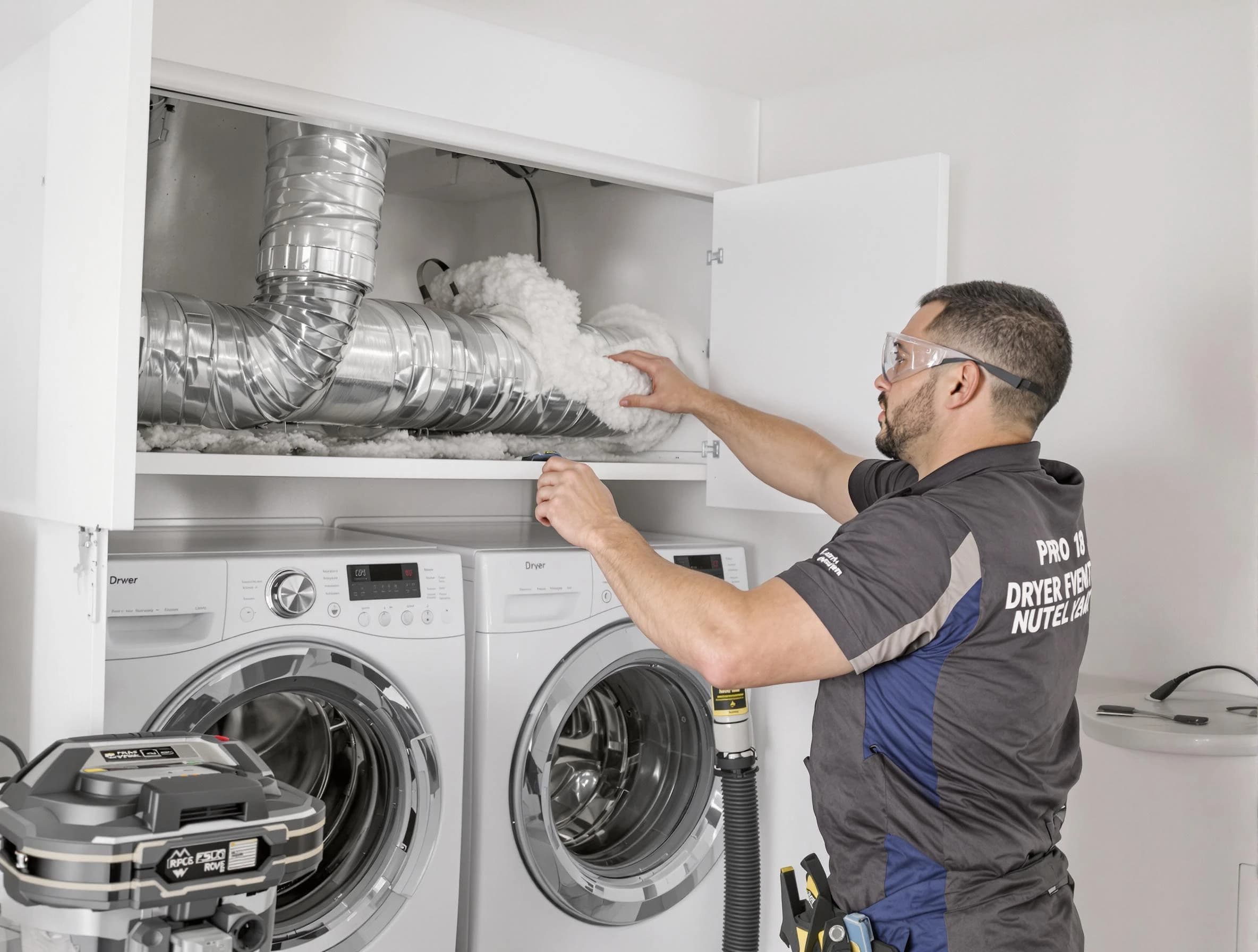 Temecula Dryer Vent Cleaning certified technician performing specialized gas dryer vent cleaning in Temecula
